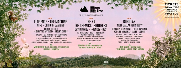Bilbao BBK Live completa la lineup del 2018 con Florence + The Machine, Childish Gambino, Mount Kimbie, Friendly Fires e molti altri.